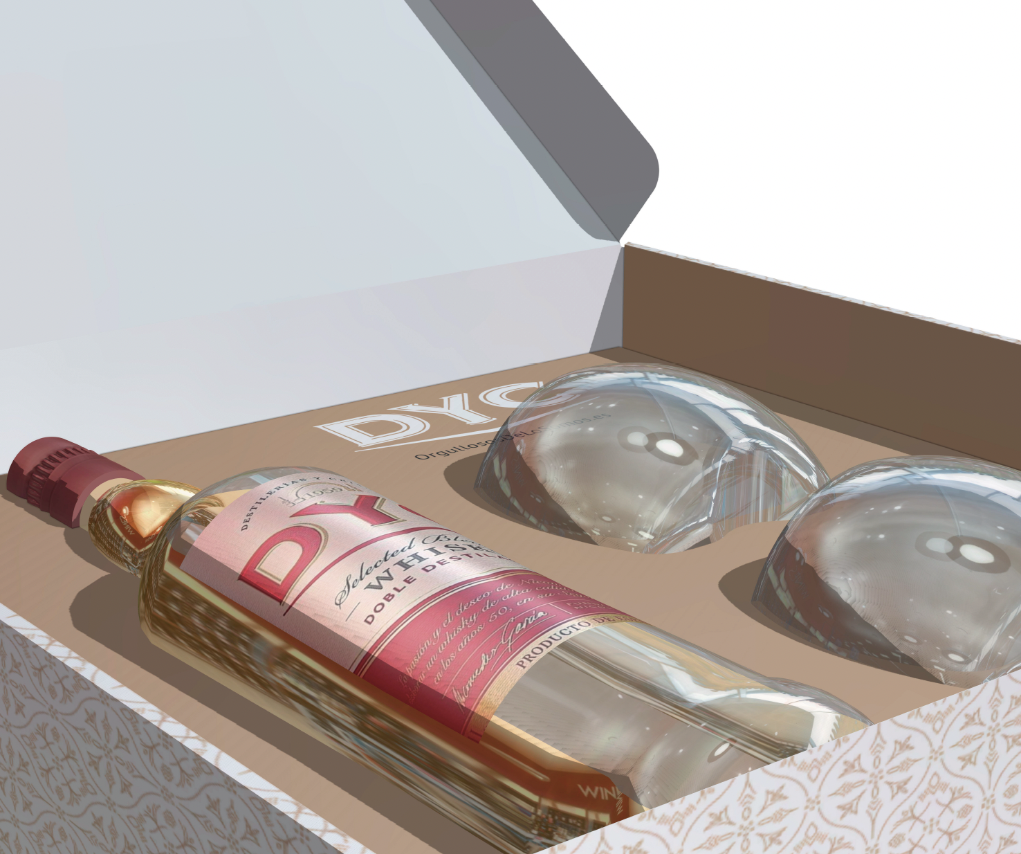 Renderización 3D de packaging